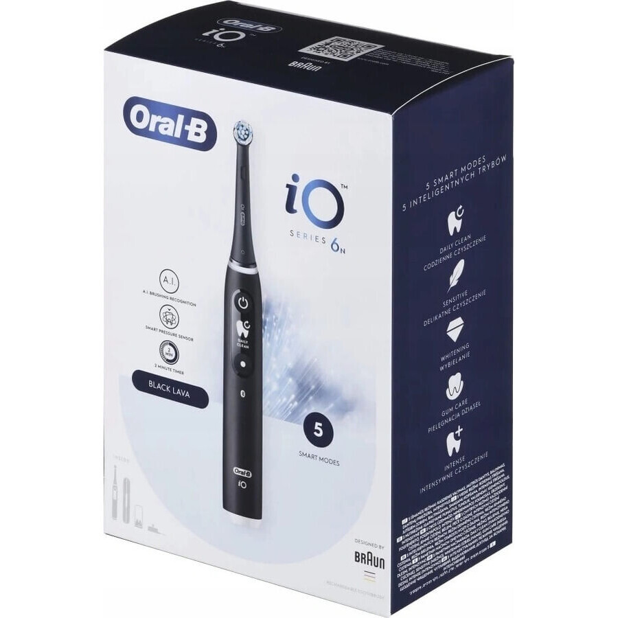 Oral B Oral B iO Series 6 Black 1×1 Electric Toothbrush, brosse à dents électrique