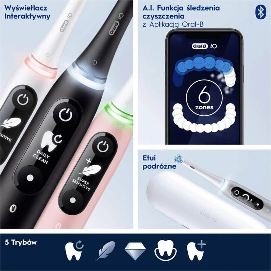 Oral B Oral B iO Series 6 Black 1×1 Electric Toothbrush, brosse à dents électrique