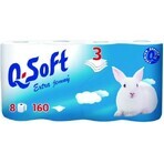 Q SOFT White 3-ply toilet paper white 1×8 pieces, 160 pieces