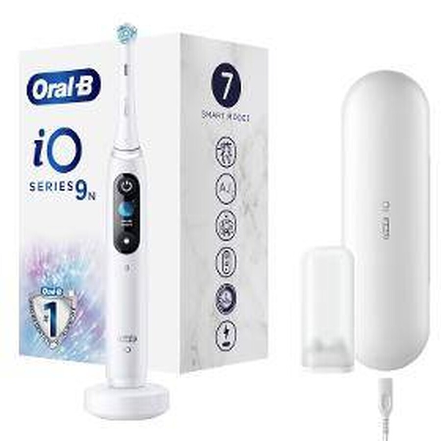 Oral B EK iO Series 9 Black onyx + suport periuță de dinți + cutie de călătorie 1×1 set, periuță de dinți electronică