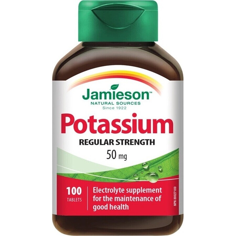 JAMIESON POTASIO 50 mg 1×100 tbl, potassio