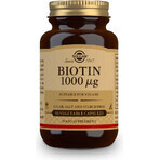 Solgar Biotin 1000 μg Pour les cheveux et la peau 50 gélules 1×50 cps, complément alimentaire.