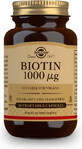 Solgar Biotin 1000 μg Pour les cheveux et la peau 50 g&#233;lules 1&#215;50 cps, compl&#233;ment alimentaire.