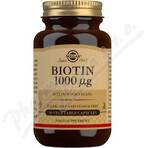 Solgar Biotin 1000 μg Pour les cheveux et la peau 50 gélules 1×50 cps, complément alimentaire.