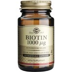 Solgar Biotin 1000 μg Pour les cheveux et la peau 50 gélules 1×50 cps, complément alimentaire.