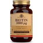 Solgar Biotin 1000 μg Pour les cheveux et la peau 50 gélules 1×50 cps, complément alimentaire.