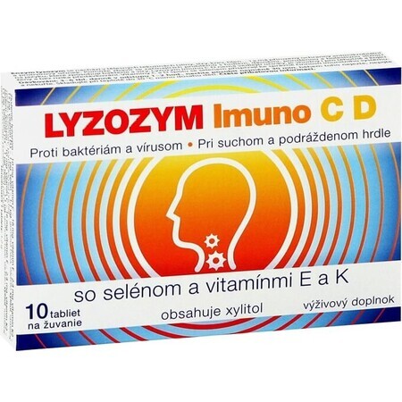 LYZOZYM Imuno C D avec sélénium et vitamines E et K 10 tbl. à mâcher 1×10 tbl. à mâcher