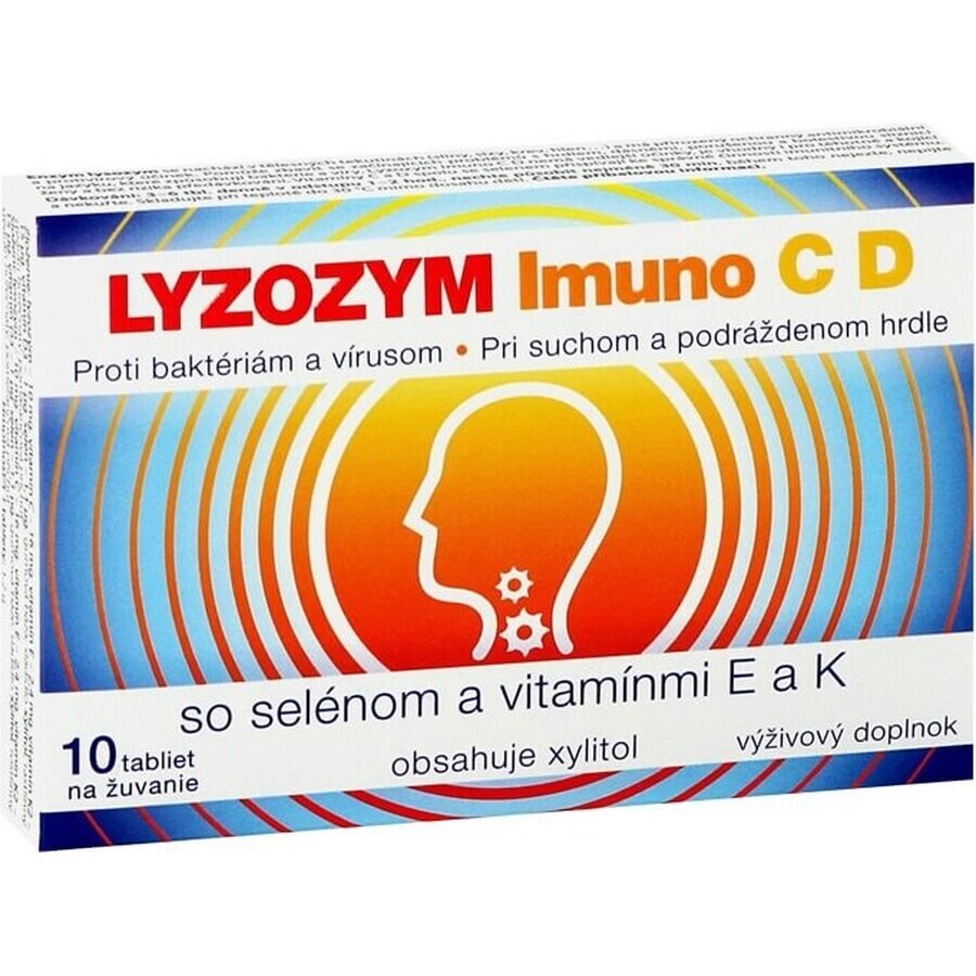 LYZOZYM Imuno C D avec sélénium et vitamines E et K 10 tbl. à mâcher 1×10 tbl. à mâcher