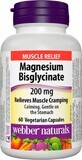 WEBBER NATURALS Magn&#233;sium bisglycinate 200 mg 1&#215;60 cps, compl&#233;ment alimentaire