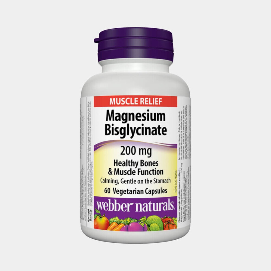 WEBBER NATURALS Magnesium bisglycinate 200 mg 1×60 cps, food supplement