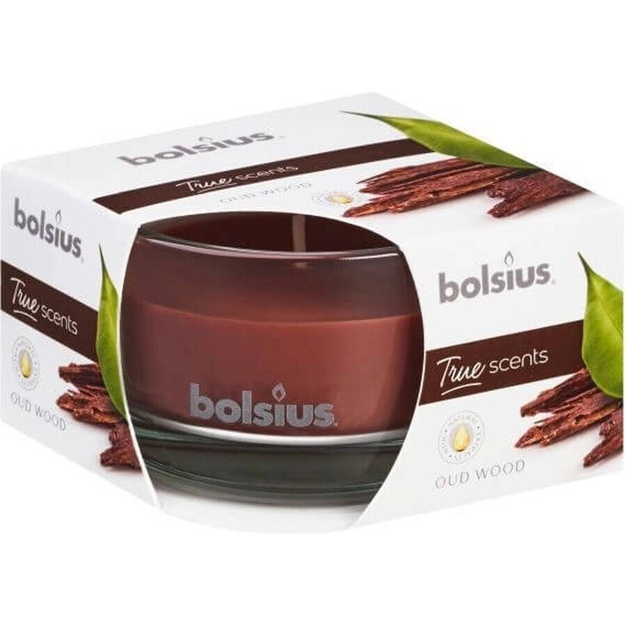 Bolsius Aromatic 2.0 verre 80x50mm bois d'oud, bougie parfumée 1×1 pc, bougie parfumée