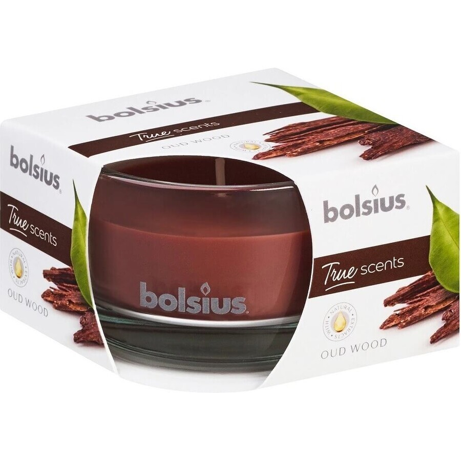 Bolsius Aromatic 2.0 verre 80x50mm bois d'oud, bougie parfumée 1×1 pc, bougie parfumée