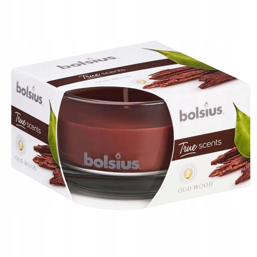 Bolsius Aromatic 2.0 verre 80x50mm bois d'oud, bougie parfumée 1×1 pc, bougie parfumée