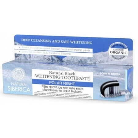 Natura Siberica dentifrice blanchissant noir "Polar Night" 1×100 g, dentifrice