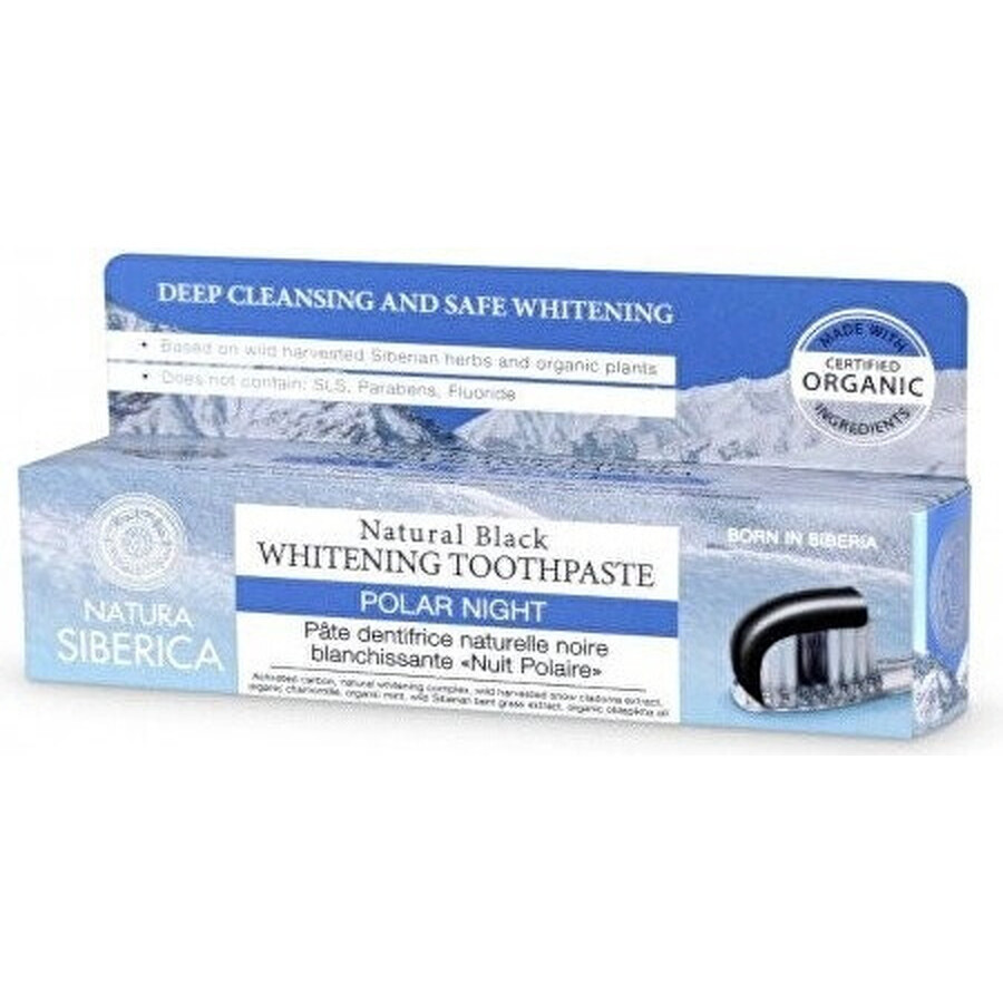 Natura Siberica dentifrice blanchissant noir "Polar Night" 1×100 g, dentifrice