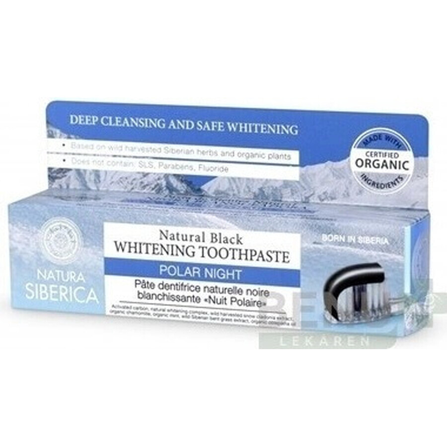 Natura Siberica dentifrice blanchissant noir "Polar Night" 1×100 g, dentifrice