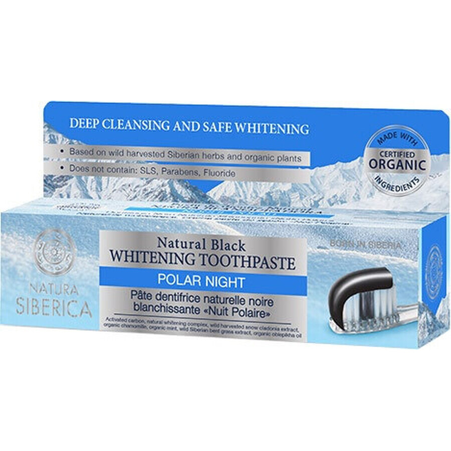 Natura Siberica dentifrice blanchissant noir "Polar Night" 1×100 g, dentifrice