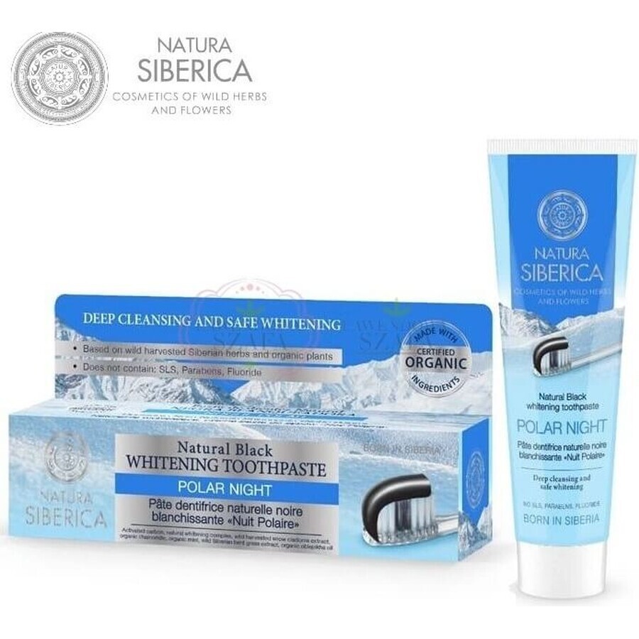 Natura Siberica dentifrice blanchissant noir "Polar Night" 1×100 g, dentifrice