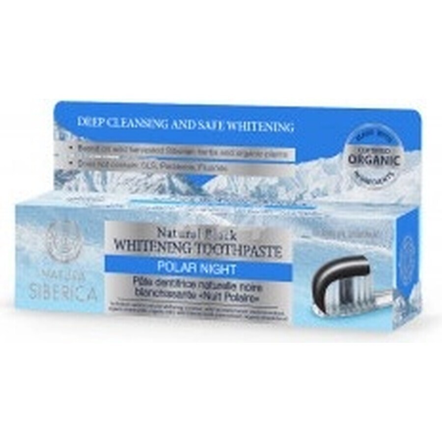 Natura Siberica dentifrice blanchissant noir "Polar Night" 1×100 g, dentifrice