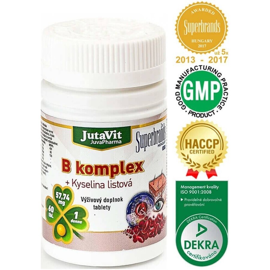 JutaVit B-complex + acide folique tbl 1x60 pcs