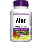 WEBBER NATURALS Zink 15 mg 1×90 tbl, voedingssupplement