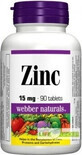 WEBBER NATURALS Zinc 15 mg 1&#215;90 tbl, compl&#233;ment alimentaire