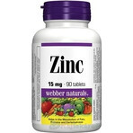 WEBBER NATURALS Zink 15 mg 1×90 tbl, voedingssupplement