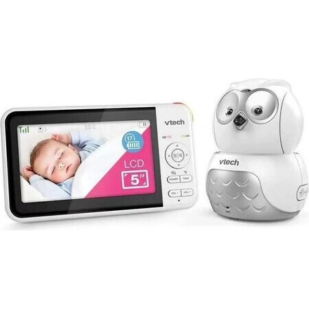 VTECH BM5550-OWL, baby sitter vidéo Owl avec écran 5" et caméra pivotante 1×1pc, baby sitter