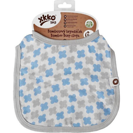 XKKO Bamboe slabbetje Scandinavisch Baby Blauw Kruis 1×1 stuk