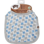 XKKO Bamboe slabbetje Scandinavisch Baby Blauw Kruis 1×1 stuk