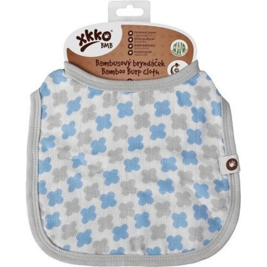 XKKO Bamboe slabbetje Scandinavisch Baby Blauw Kruis 1×1 stuk