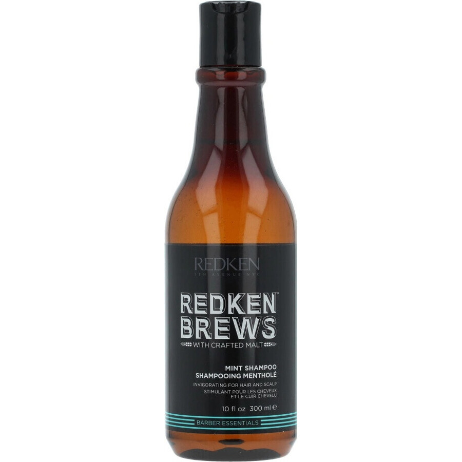 Redken Invigorating Hair Shampoo with Mint for Men Brews 1×300 ml, shampoo