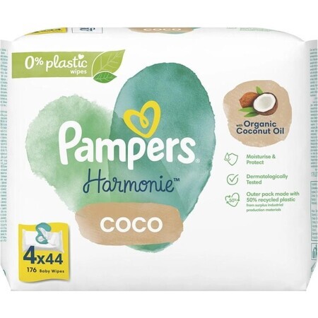 PAMPERS HARMONIE PROTECT&CARE WIPES 176KS 1×176 st, vochtige doekjes