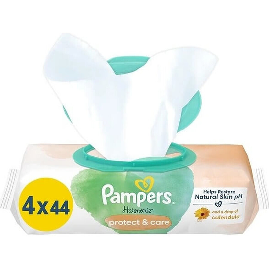 PAMPERS HARMONIE PROTECT&CARE WIPES 176KS 1×176 st, vochtige doekjes