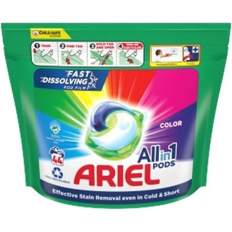 Ariel All-in-1 PODS Color, Capsule de gel de spălare, 44 spălare 1×44pcs, Capsule de gel de spălare