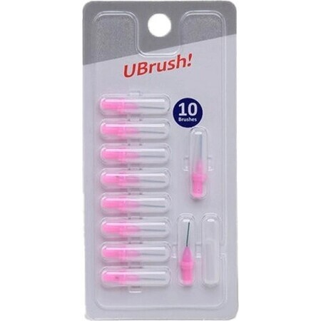 UBrush ! - brosse à dents interdentaire - 0,7 mm rose 1×10 pièces