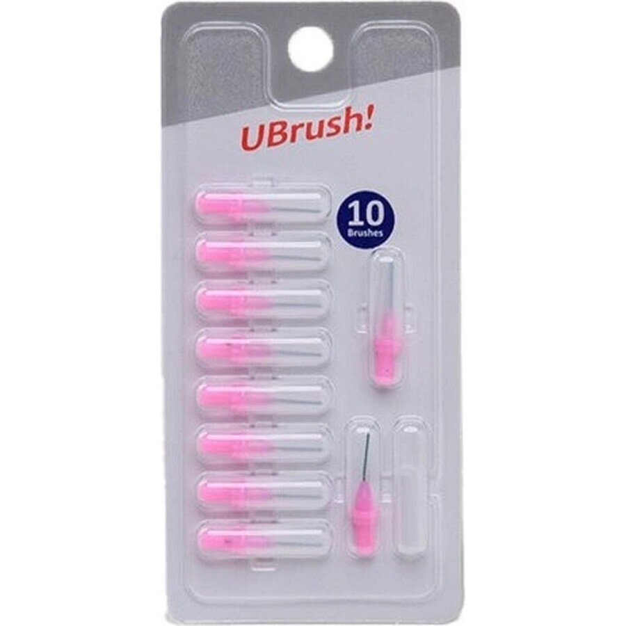 UBrush ! - brosse à dents interdentaire - 0,7 mm rose 1×10 pièces