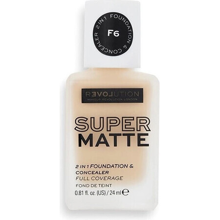 Revolution Relove, Fondotinta Supermatte F6, make-up 1×24 ml, make-up