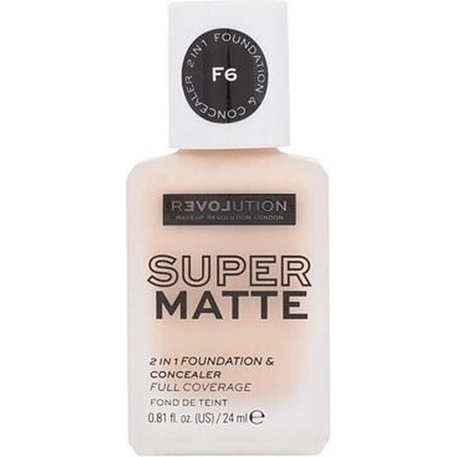 Revolution Relove, Fondotinta Supermatte F6, make-up 1×24 ml, make-up