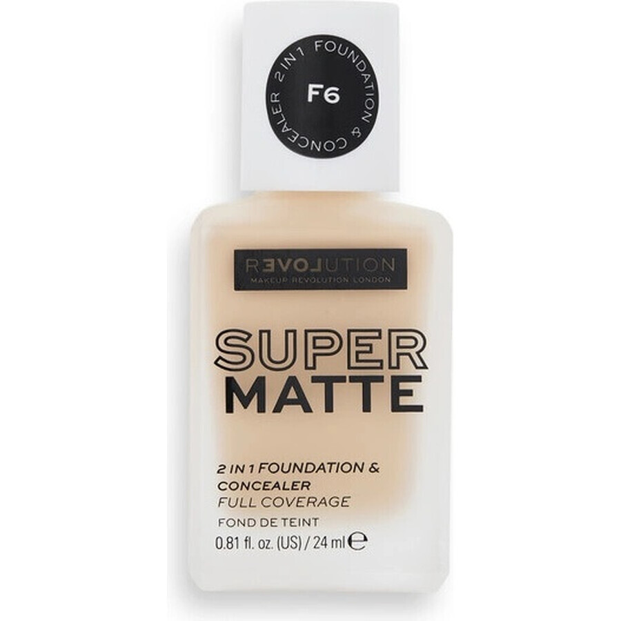 Revolution Relove, Fondotinta Supermatte F6, make-up 1×24 ml, make-up