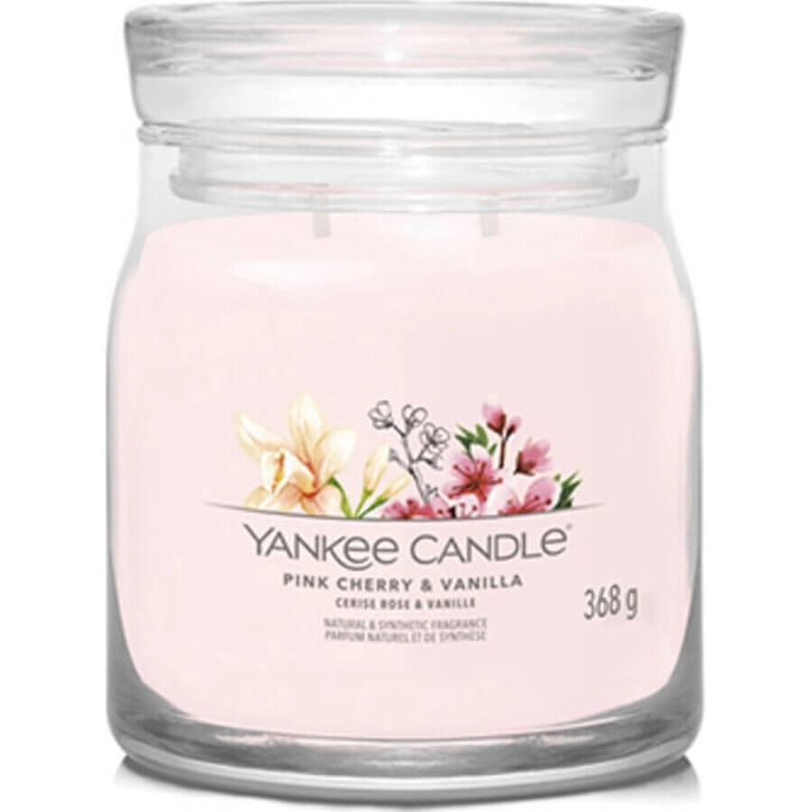 Yankee Candle Signature große Kerze Pink Cherry & Vanilla 1×567 g, Duftkerze