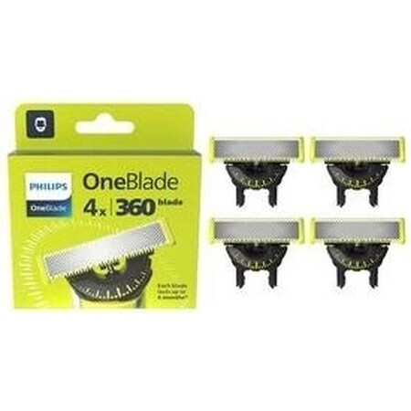 Philips OneBlade QP440/50 Lames de remplacement 360 1×4 pcs, lames de remplacement