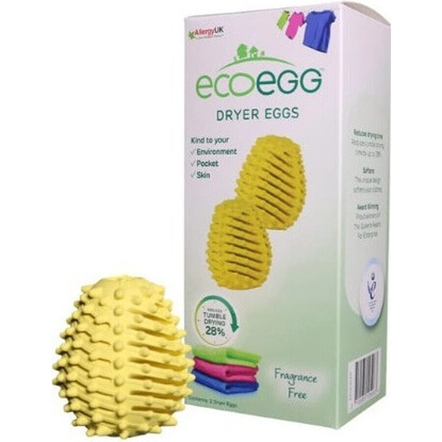 Ecoegg Uova di asciugatrice senza profumo 1×2 pezzi, uova di asciugatrice