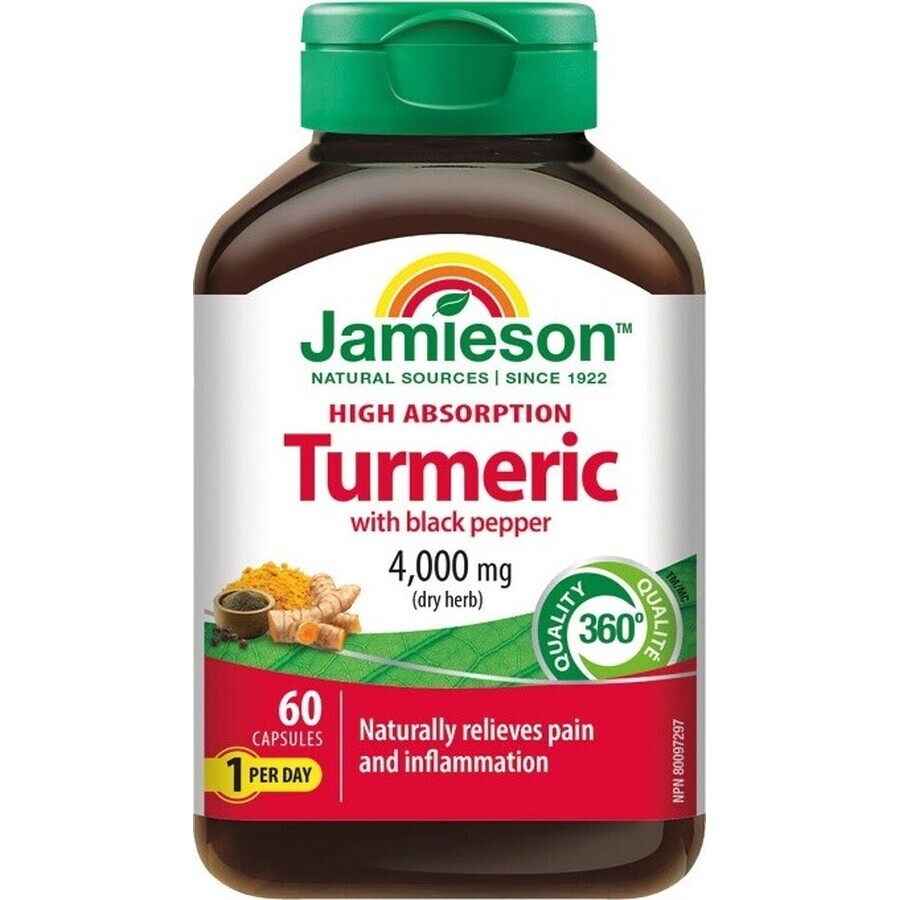 JAMIESON CURCUMIN WITH BLACK ROOT 1x60 cps, Nahrungsergänzungsmittel