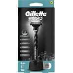 Rasierapparat Gillette Mach3 Charcoal + Köpfe 6pcs 1×1, Rasierapparat