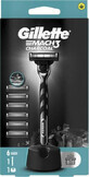 Rasoir Gillette Mach3 Charcoal + t&#234;tes 6pcs 1&#215;1, rasoir