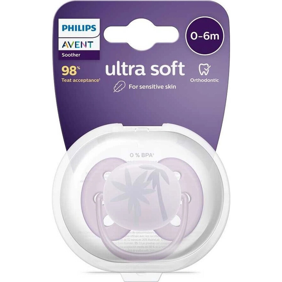 Philips AVENT Sucette Ultrasoft Premium 0-6m Violet 1 pce 1×1 pce, sucette