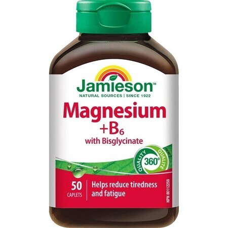 Jamieson Magneziu + Vitamina B6 cu bisglicinat 1×50 tbl, supliment alimentar