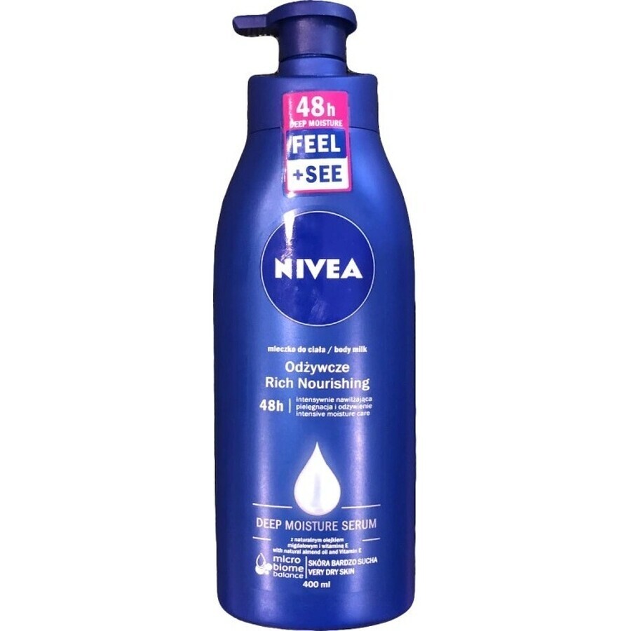 NIVEA LATTE CORPO - SCHIUMA SECCA 1×400 ml, trattamento a lunga durata