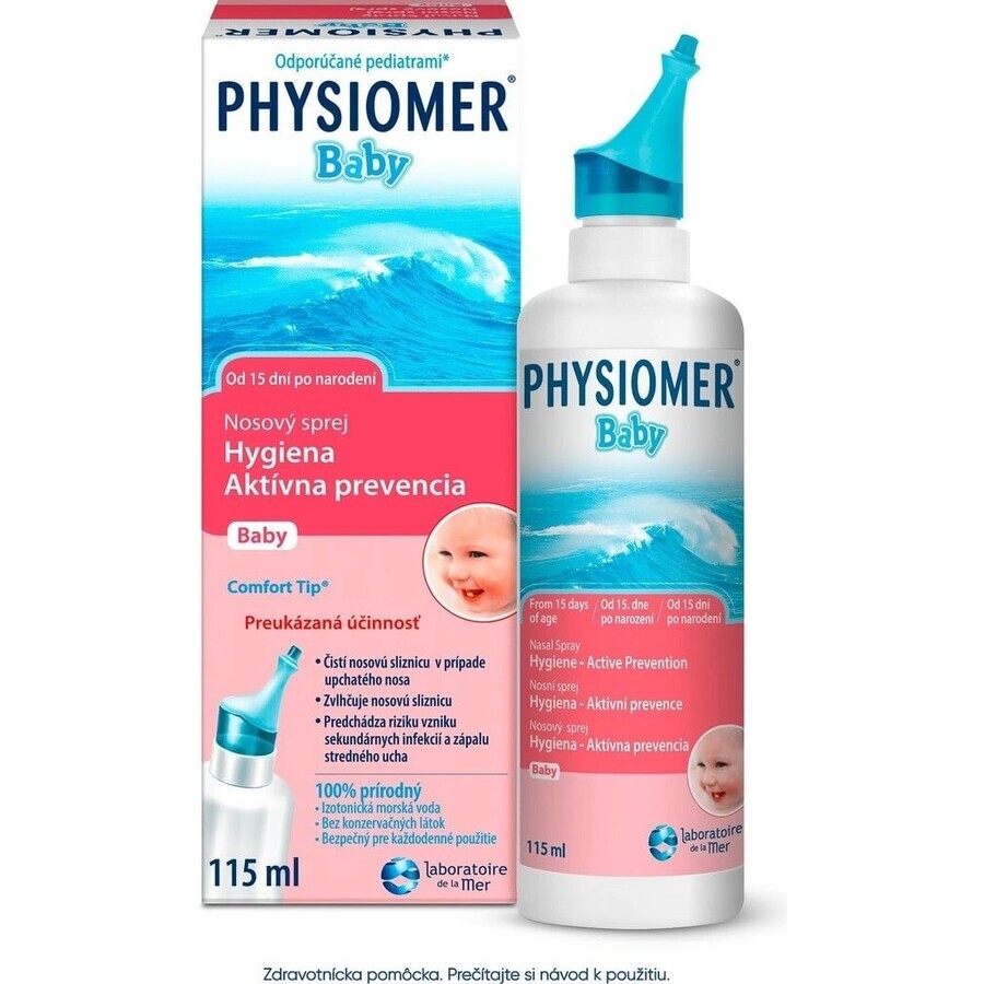 PHYSIOMER Baby isotónico 1×115 ml, isotónico, con agua de mar